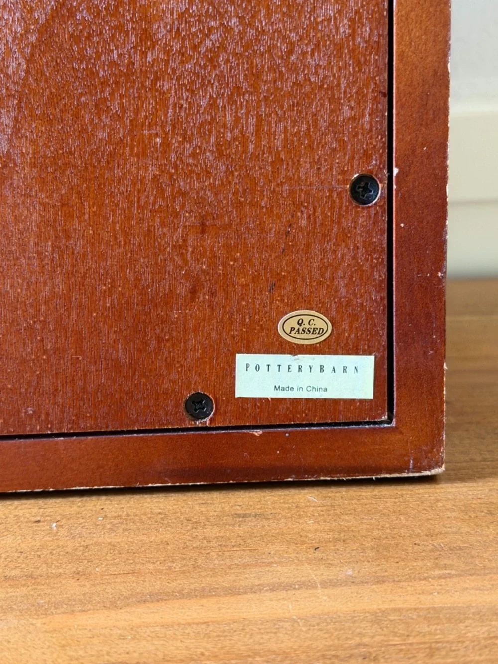 Pottery Barn Cherry Brown Two-Tier Wall File Organizer